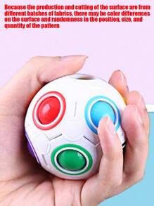 12-Hole Rainbow Cube Fidget Puzzle Toy, Random Pattern Packaging, Possible Color Variation Due To Fabric Surface Differences