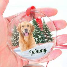 Catygift Ornement de Noël en verre personnalisé avec photo de votre animal de compagnie - Cadeau de Noël, cadeau d'anniversaire, cadeau de remise des diplômes pour les amateurs de chiens - Comme indiqué - Voir 5