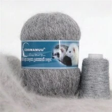 50+20g Long Plush Angola Cashmere Yarn Soft Anti-Pilling Wool Crochet Yarns Fine Crochet Knitting Yarn 1 Skein 340 M 70g Diy Knit - Multicolor - View 22