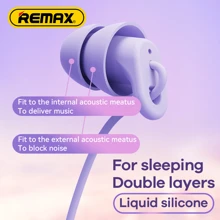 Remax 1.2米 Type-C 有线入耳式耳机，HiFi 动圈麦克风，一体式硅胶材质，隔音耳帽，降噪和低音增强，白色 - 白色 - 查看 5