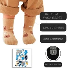 Kit 6 Pairs Of Non-Slip Baby Socks With Colorful Prints For Boys - Nhiều màu - Xem 2