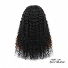 4C Edges Kinky Curly Lace Front Wigs Human Hair 4x4 Transparent Lace Closure Wigs With Curly Edges Baby Hair, Deep Wave Curl Wig Pre-Plucked Hairline 180% Density - Natural Black - View 5