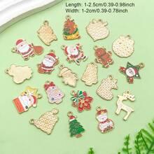 20 chiếc vòng tay trang trí cây thông Noel bằng men hỗn hợp hình bông tuyết người tuyết tuần lộc cho vòng cổ, vòng tay, bông tai, đồ trang sức tự làm - Nhiều màu - Xem 3