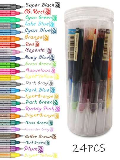 24 色大包装液体墨水凝胶笔套装、绘画和书写用品