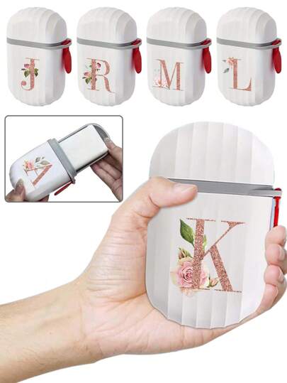 带盖香皂盒旅行香皂架沐浴盒香皂储存容器浴室防潮分配器旅行必需品便携式身体清洁容器商务旅行收纳盒露营户外徒步旅行首字母26个字母图案家居浴室装饰秋季装饰返校