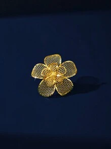 Anillo de diseño cuadrado elegante y de lujo chapado en oro de 18 quilates, de diseño retro y de alta gama, para mujer, apropiado para novias, bodas, uso diario, aniversarios y regalos en Nigeria, Dubái, Oriente Medio y Arabia Saudita