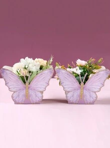 6个紫色蝴蝶装饰礼盒，适用于生日、节日、婚礼、派对、房间、桌面装饰、礼品包装，附带双面胶带，也可用于返校季、情人节等场合。 - 紫色蝴蝶 - 查看 6