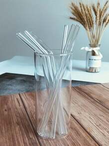 Ensemble de 9 pailles en verre avec brosse de nettoyage - pailles réutilisables coudées et droites pour boissons, cocktails - parfait pour la maison, les fêtes, les bars, les boutiques de bubble tea. Cadeau de Noël, fournitures scolaires
