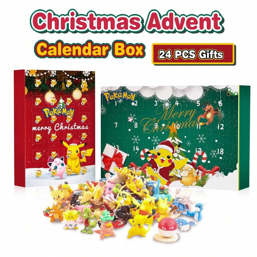 Pokemon 24 Pcs Set Pokemon Christmas Advent Calendar Box Pikachu Pocket