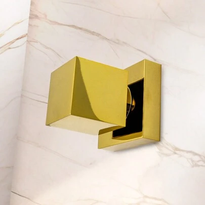 Acabamento Registro Quadrado Brilhante Dourado Banheiro Lavatório Pressão e Gaveta Padrão Deca Luxo