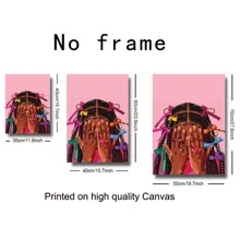 1 Stück - KKLDNHH Afrikanischer Haarschnitt Drucke und Poster, farbenfroher Haarklammer Leinwand Malerei Poster für kleine Mädchen, moderne minimalistische Wandkunst, Wohnzimmer Dekorations Bild - 30x40cm - 40x60cm - Ohne Rahmen