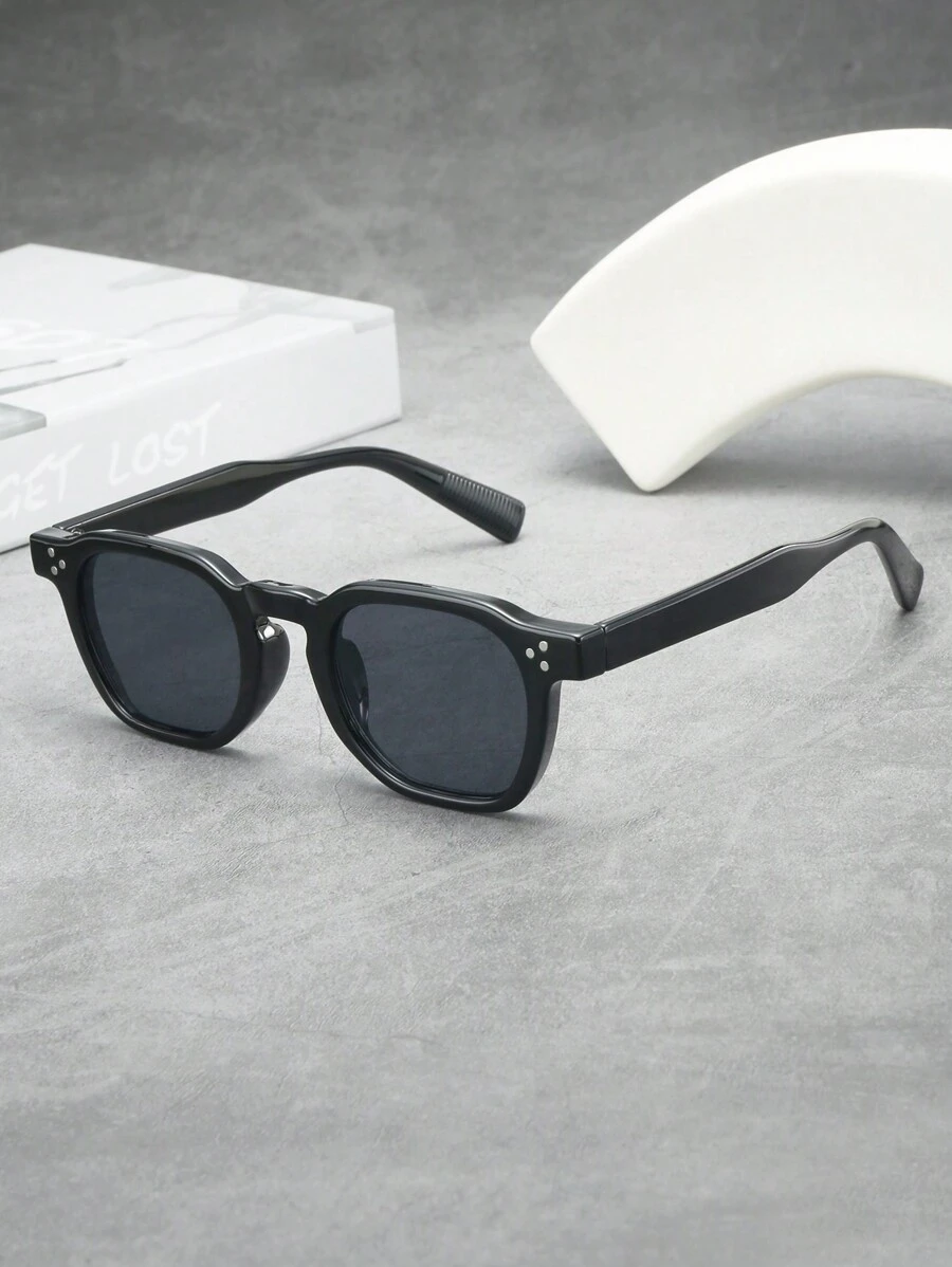 1 chiếc gọng kính oval nhỏ, unisex, chất lượng cao, thiết kế tối giản, thời trang, phù hợp cho các dịp thường ngày, du lịch, tiệc tùng, đi biển, trang trí hàng ngày. - phim xám khung đen - Xem 1