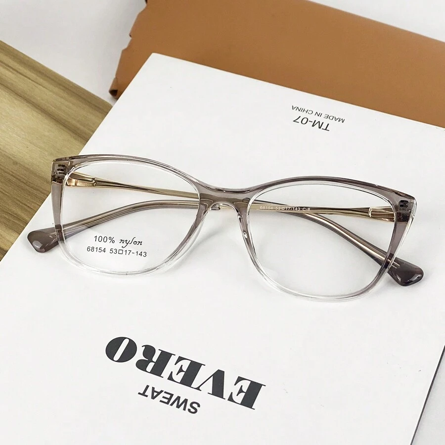 Women's Retro Cat Eye Glasses Frame Durable Nylon For Prescription Fast Shipping AF290 - C8 BỤI TÍM - Xem 1