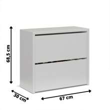 Quality Furniture Shoe Organizer With Wooden Seat And 2 Tilting Doors - 黑色 - 查看 5