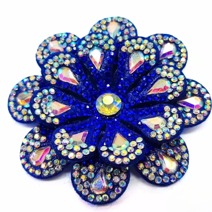Crystal Rhinestone Flower Applique 60mm 10-Units Ref:22-787 - AZUL BIC - 查看 1