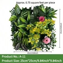 Pannelli da parete in erba artificiale, parete vegetale, decorazione da parete verde 10x10 pollici, siepe decorativa per la privacy, decorazione a parete verde per protezione dal sole, prato quadrato in plastica, decorazione da parete interna ed esterna con piante verdi simulate, decorazione da recinzione da giardino con piante simulate sullo sfondo