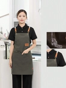 1pc Waterproof Apron, Catering Milk Tea Shop Apron, Barista Apron, Multi-Purpose Cleaning Anti-Fouling Apron, Chef Apron, Suitable For Home Cleaning, Kitchen, Restaurant