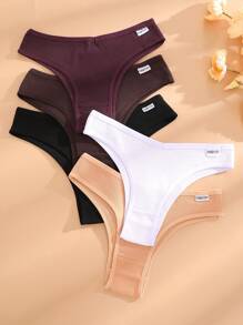 5 条装 女式罗纹透气低腰性感无缝比基尼内裤 多色