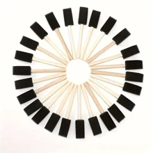 10pcs Wooden Handle Foam Brush, Sponge Brush, Sponge Paint Brush, Graffiti DIY Sponge Brush, Foam Brush For Painting And Dyeing, Sponge Brush For Art, And Wooden Handle Painting Sponge Brush.