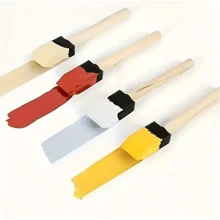10pcs Wooden Handle Foam Brush, Sponge Brush, Sponge Paint Brush, Graffiti DIY Sponge Brush, Foam Brush For Painting And Dyeing, Sponge Brush For Art, And Wooden Handle Painting Sponge Brush.