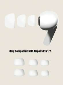 6 pièces de remplacement en silicone blanc pour embouts d'oreille Apple Airpods Pro (grandes/moyennes/petites, 2 paires de chaque taille)