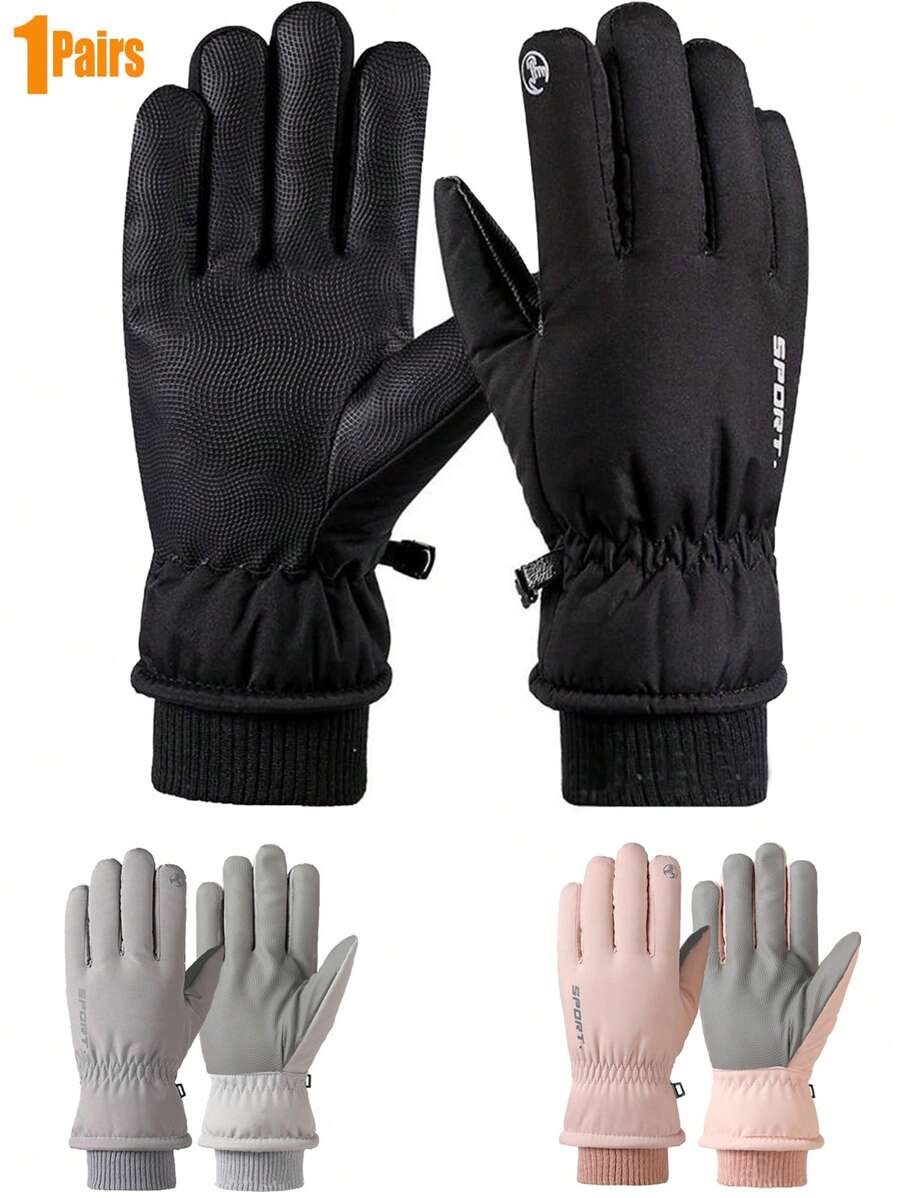 1 paar warme touchscreen-handschoenen, geschikt voor 12-16-jarigen en 18-24-jarigen, voor mannen en vrouwen, geschikt voor skiën, wandelen en hardlopen bij koud weer, winterhandschoenen voor sneeuwscooters, geschikt voor koud weer