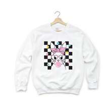 Checkered Groovy Bunny | Youth Sweatshirt