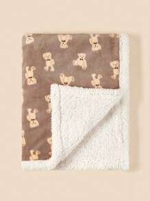 1pc Newborn Baby Folding Double-Layer Blanket, Baby Stroller Quilt, Autumn & Winter Love Valentine - Multicolor - View 14