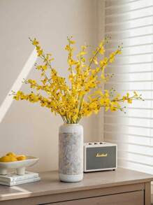 1/5/10/20 chiếc hoa lan lụa giả màu vàng số lượng lớn (mỗi chiếc dài 38,5 inch, khoảng 97,8 cm), thích hợp cho tiệc cưới, ngày lễ, trang trí văn phòng tại nhà, không bao gồm bình hoa, mùa thu, cây phong, vàng, trang trí - Màu vàng - Xem 5