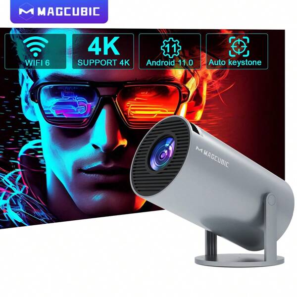 Proyector Magcubic 4K Android 11 HY300 Pro Dual Wifi6 260ANSI Allwinner H713 BT5.0 1280*720P cine proyector portátil al aire libre