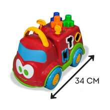 Educational Toy Car With Building Blocks Firefighter - Đỏ - Xem 7