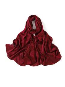 1 Peça Acessórios de Abaya de Alta Qualidade em Cor Sólida para Senhoras, Lenço de Crepe de Cetim de Seda com Brilho de Pedrinhas Strass, Xale Brilhante e Cintilante, Faixa para Cabeça de Mulher