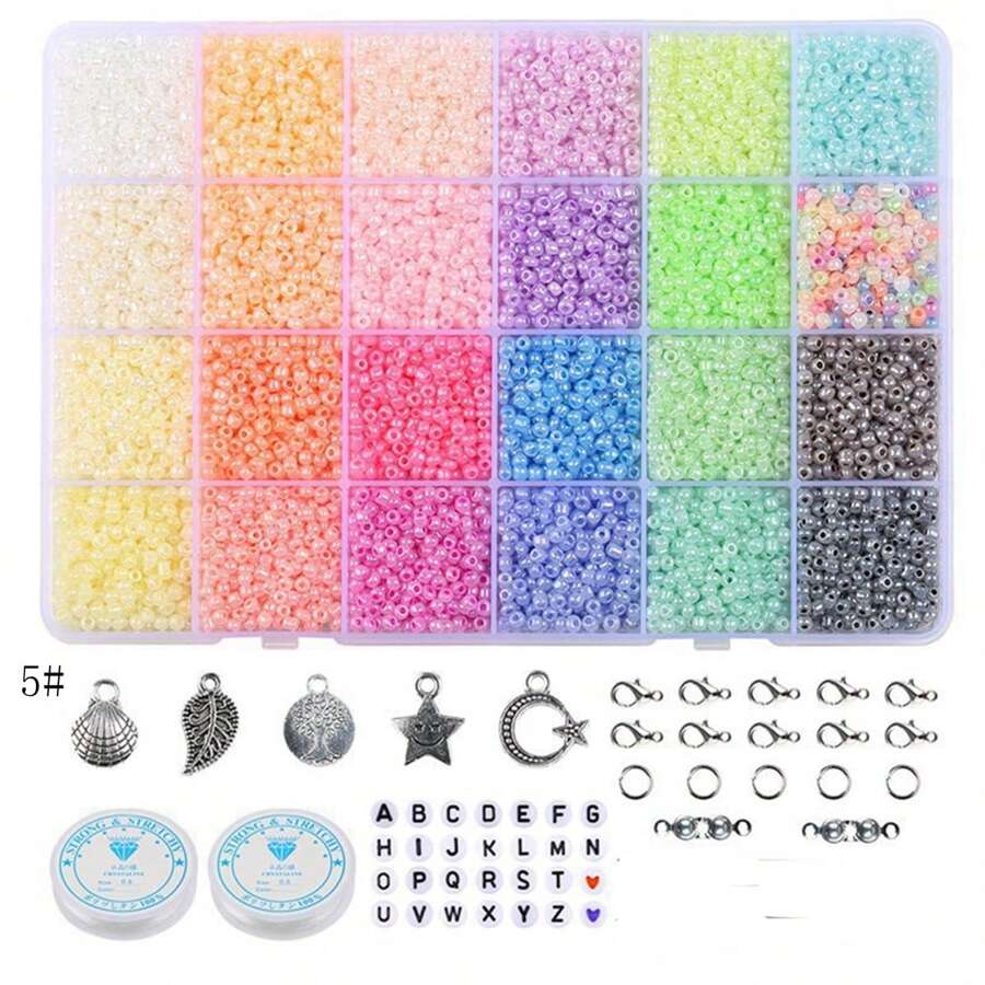 3000pcs/Box Dopamine Color Rice Shape Beads DIY Jewelry Making Kit - Multicolor - View 1
