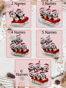 1pc Personalized Christmas Ornaments With Name - Custom Picture Christmas Ornaments 2025, Ornaments For Christmas Trees, Christmas Decor, Xmas Gifts For Mom Dad Pets Friend Gifts For Women Friendship,Personalized Family Christmas Tree Ornament - Penguin B - View 6