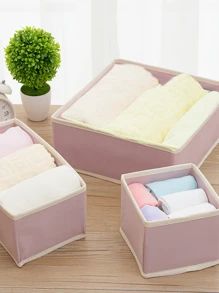 6 件装无纺布可折叠胸罩和袜子收纳盒 爱情情人节 - 粉色 - 查看 1