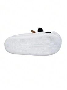 Cute Mini Cow Plush Warm Thermal Slippers For Home, Winter - White - View 7