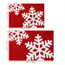 1pc Christmas-Themed Absorbent Non-Slip Bathroom Mat ,Snowflake Design- Perfect For Living Room, Bedroom Decor & Holiday Gifts Home Bathroom Decor Bath Rug Floor Carpet Outdoor Rug Door Mat Fall Decor Bathroom Accessories Back To School Entryway Decor - Red - View 5