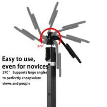 1700mm 无线自拍杆三脚架，可伸缩折叠独脚架，兼容 iOS 和安卓智能手机，稳定适用于直播、Vlog、家庭聚会、圣诞派对、户外活动、采访等。 - 黑色BD-17 - 查看 5