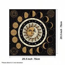 1pc 12 Constellations Tarot Card Tablecloth Altar Cloth Sun Moon Starry Sky Tarot Tablecloth For Spread Tarot Reading Cover Decor Tablecloth Decor Witchy Decor Tarot Mat