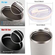 40 盎司玻璃杯翻盖吸管替换盖，2 包翻盖吸管替换盖，防溢防溅玻璃杯盖