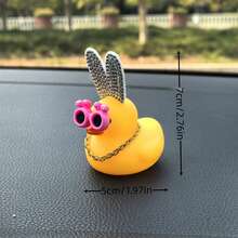 1pc Cute Duck Decoration Car Ornament - Yellow - View 5