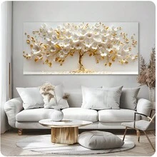 1pc Tóm tắt 3D Cây với Hoa Trắng Poster và Bản in Tranh Canvas Kích thước lớn Nghệ thuật treo tường Hình ảnh cho Phòng khách Trang trí nhà Không có Khung - Nhiều màu - Xem 5