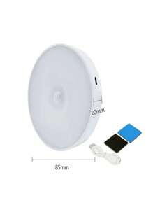 1pieza/3 piezas/6 piezas Luces con sensor de movimiento, luces LED recargables magnéticas para pegar en la pared, luz nocturna con carga USB para escaleras, pasillos, armarios, cocina, debajo de los gabinetes (250mAh)