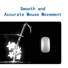 Samurai Sword Mouse Pad Large Desk Mat For Office Home Or Gaming Non Slip Durable Stitched Edges Zen Flower Design Ideal Gift For Friends - Black and White - View 3