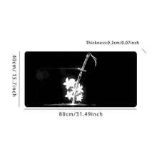 Samurai Sword Mouse Pad Large Desk Mat For Office Home Or Gaming Non Slip Durable Stitched Edges Zen Flower Design Ideal Gift For Friends - Black and White - View 7