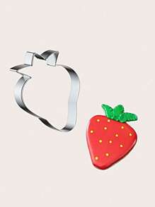 1 Pc Cartoon Animal Stainless Steel Cat Shaped Cookie Cutter, Strawberry Excavator Baking Mold - Cookie Cutters - View 4