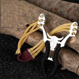 1pc Upgraded 6-Strand Slingshot With High Precision & Powerful Elastic Band, Traditional Catapult For Outdoor Hunting Or Sport Shooting