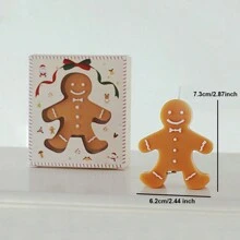 1pc Gingerbread Man Scented Candle, Festive Decoration Prop For Atmosphere, Aromatherapy Candle For Home Decor, Warm Winter Decoration, Elegant Small Size, Holiday Great SurpriseGift Choice,Room Decor,Gifts