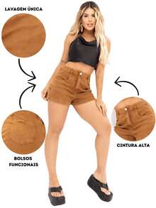 Women Denim Shorts - 查看 3