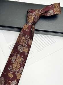 1 pièce Cravate tissée jacquard, convient pour le mariage, les affaires, les tenues décontractées et le streetwear